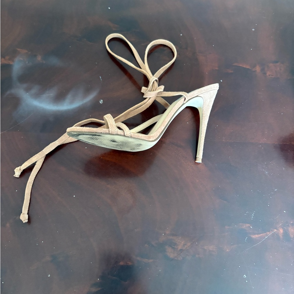 Steve Madden Suede Nude Lace-Up Sandals 8.5 - Picture 3 of 4